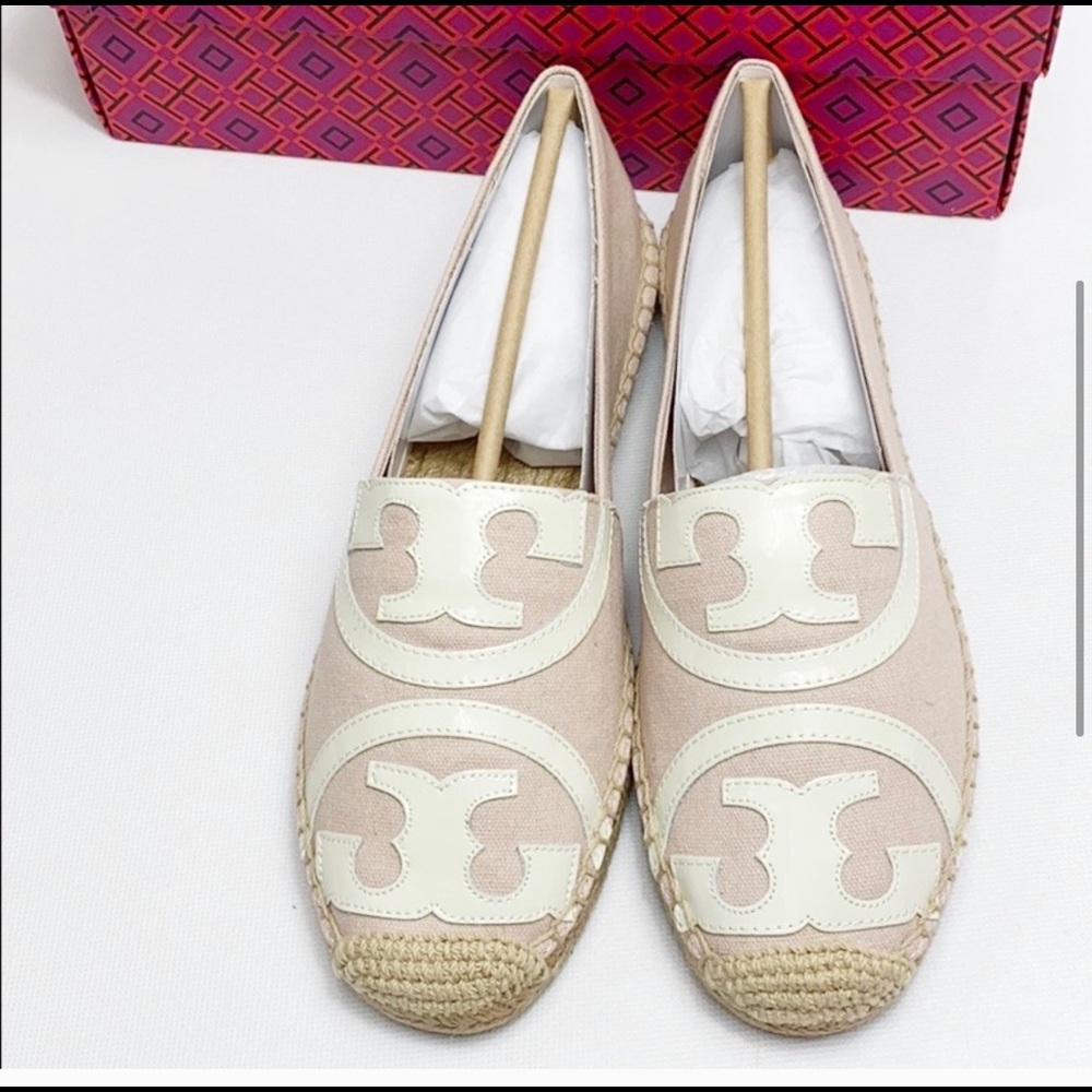 SOLD Tory Burch Poppy logo shell pink espadrilles - Picture 2 of 6